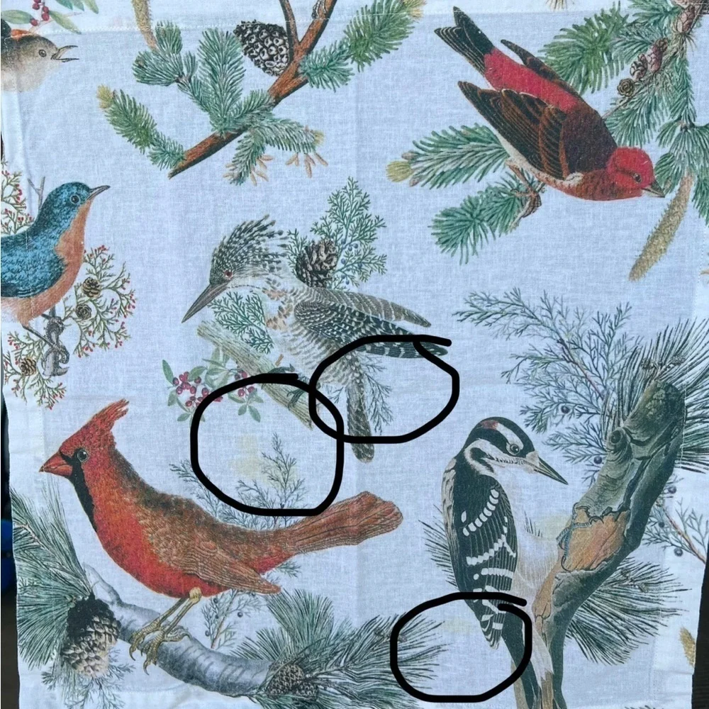 Pottery Barn Winter Fauna 9-Piece Table Linen Set Runner Napkins Cotton Linen